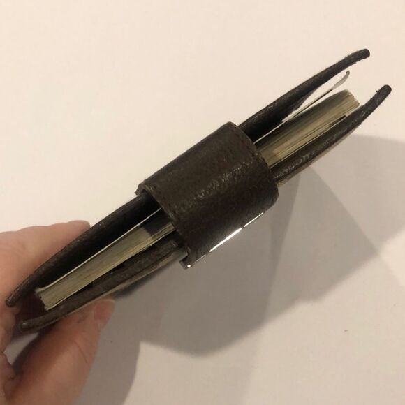 M GUCCI MONOGRAM Leather Canvas Agenda Binder Passport Holder Credit Card Wallet - Picture 12 of 17